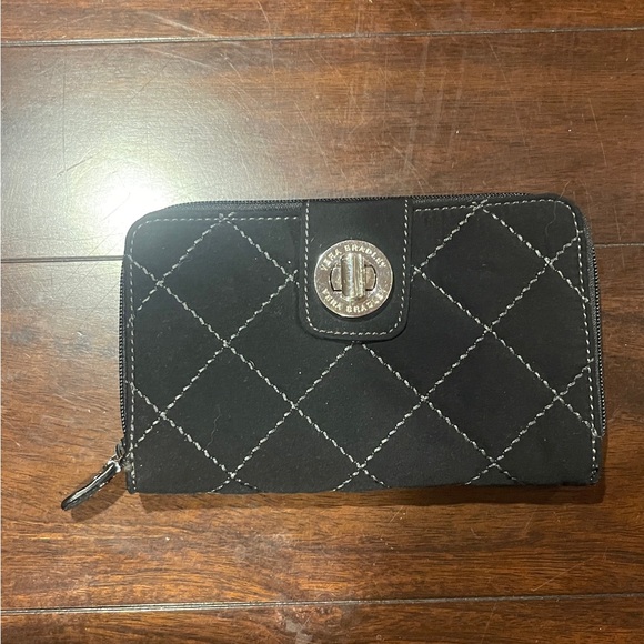 Vera Bradley Black Quilted Wallet - Picture 1 of 5